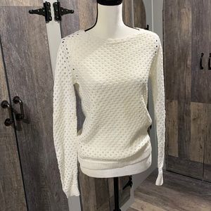 Loft crochet knit type sweater. NWOT. White XS